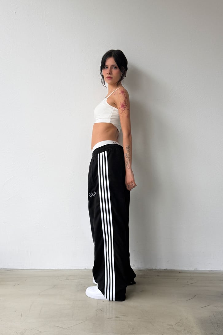 Side Stripe Velour Track Pants