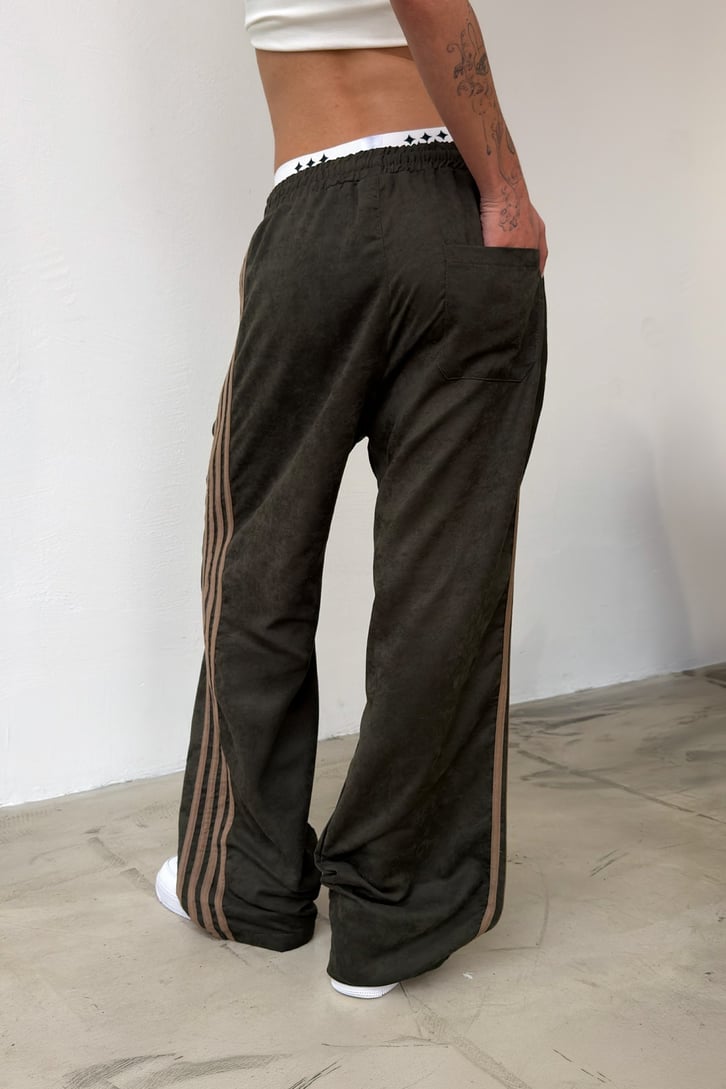 Side Stripe Velour Track Pants