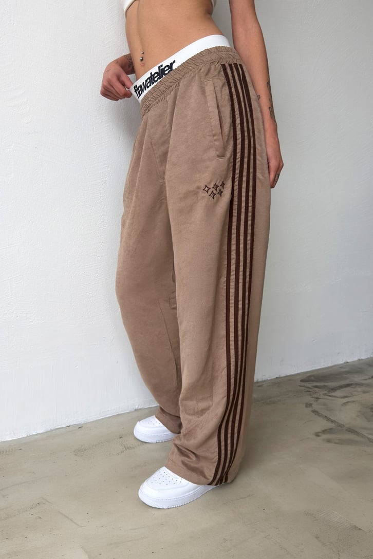 Side Stripe Velour Track Pants