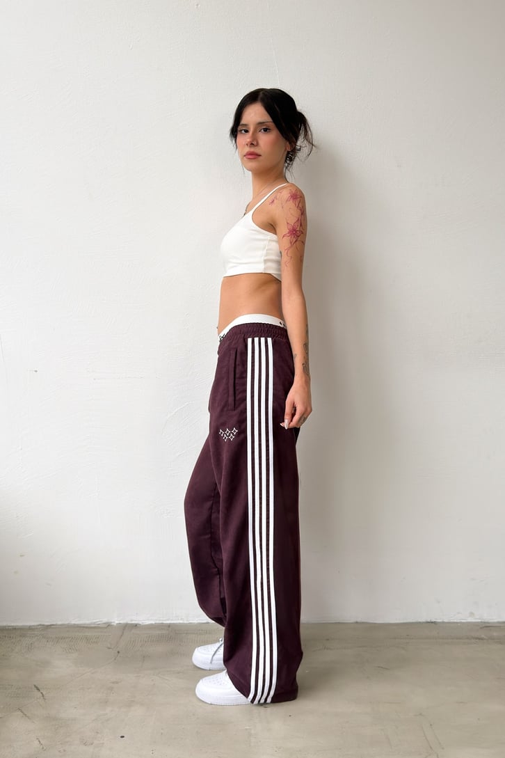 Side Stripe Velour Track Pants