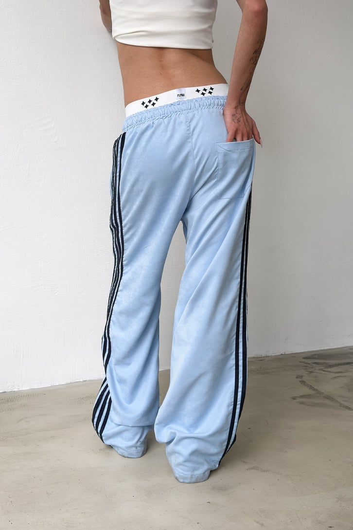 Side Stripe Velour Track Pants