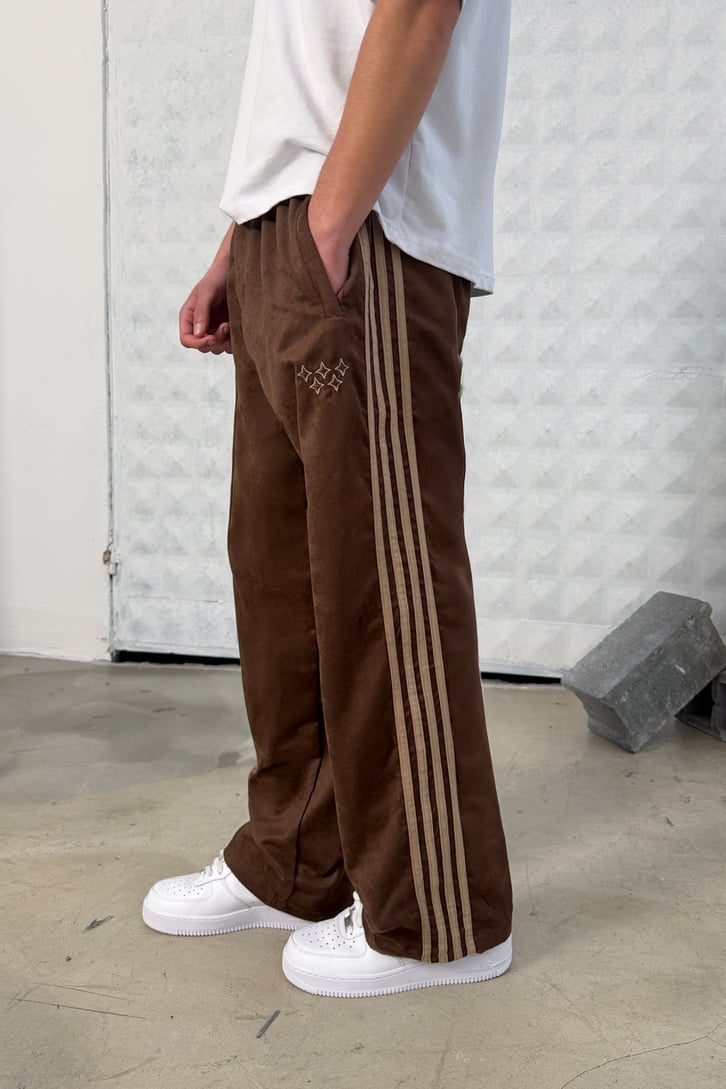 Side Stripe Velour Track Pants