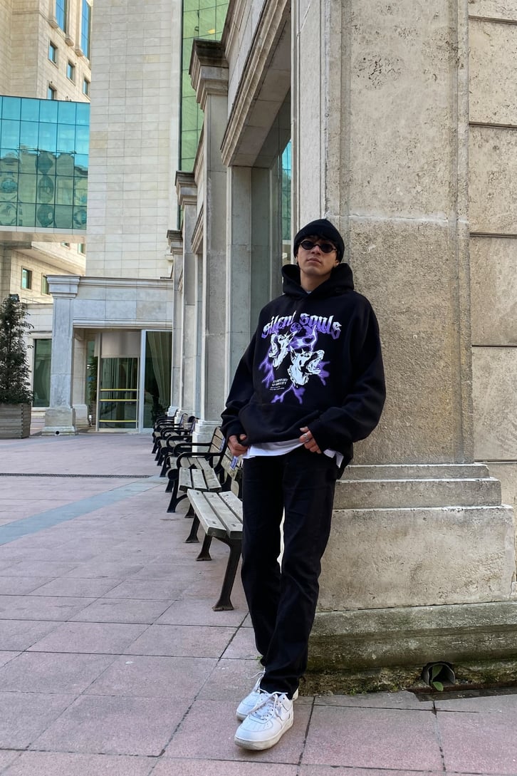 Silent Soul Oversize Printed Premium Hoodie