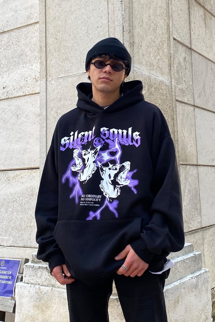 Silent Soul Oversize Printed Premium Hoodie