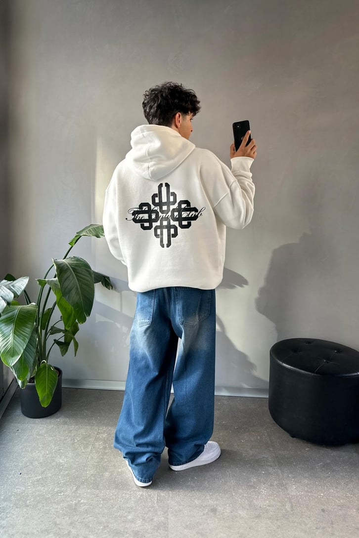 Sırt Baskılı Oversize Hoodie