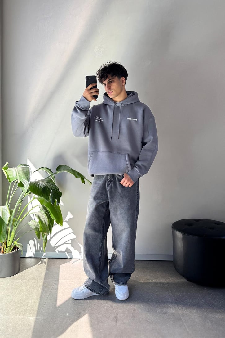 Sırt Baskılı Oversize Hoodie