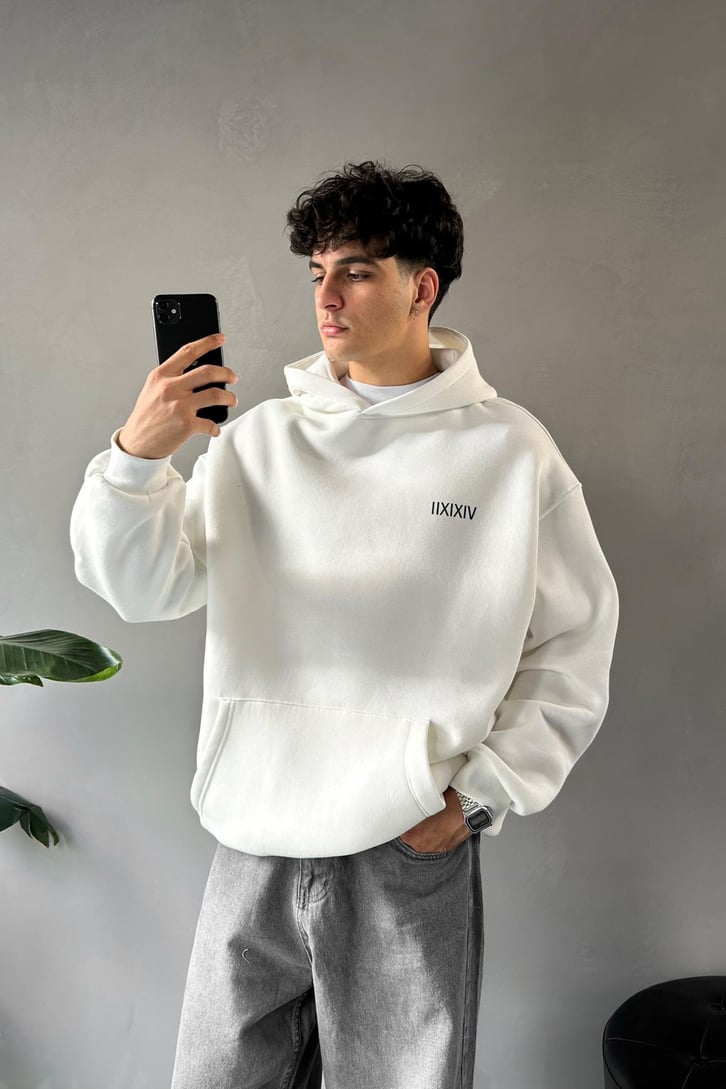 Sırt Baskılı Oversize Hoodie