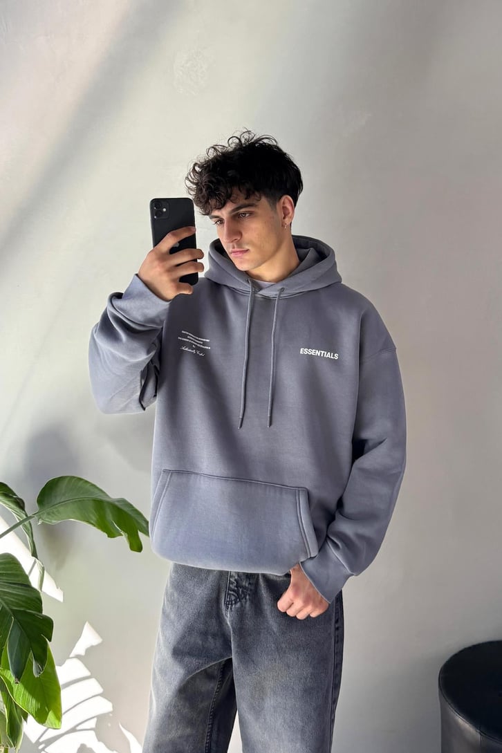 Sırt Baskılı Oversize Hoodie