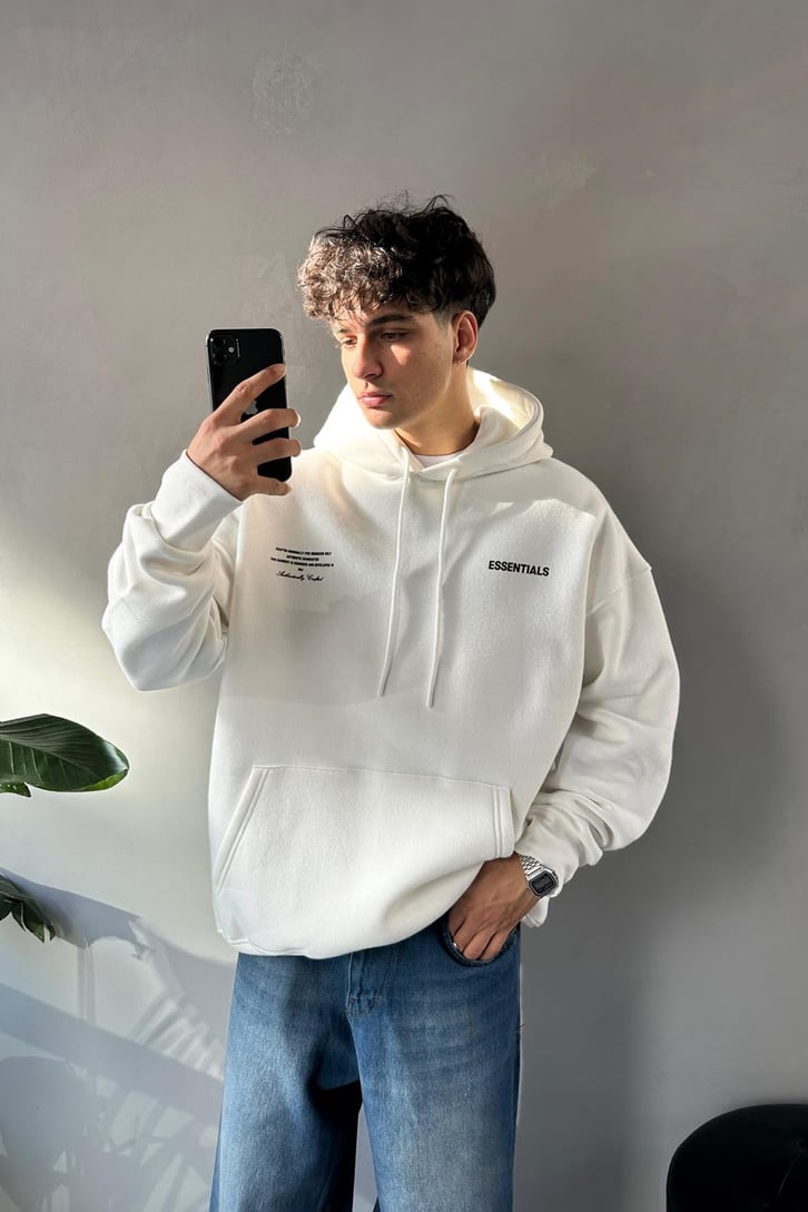 Sırt Baskılı Oversize Hoodie