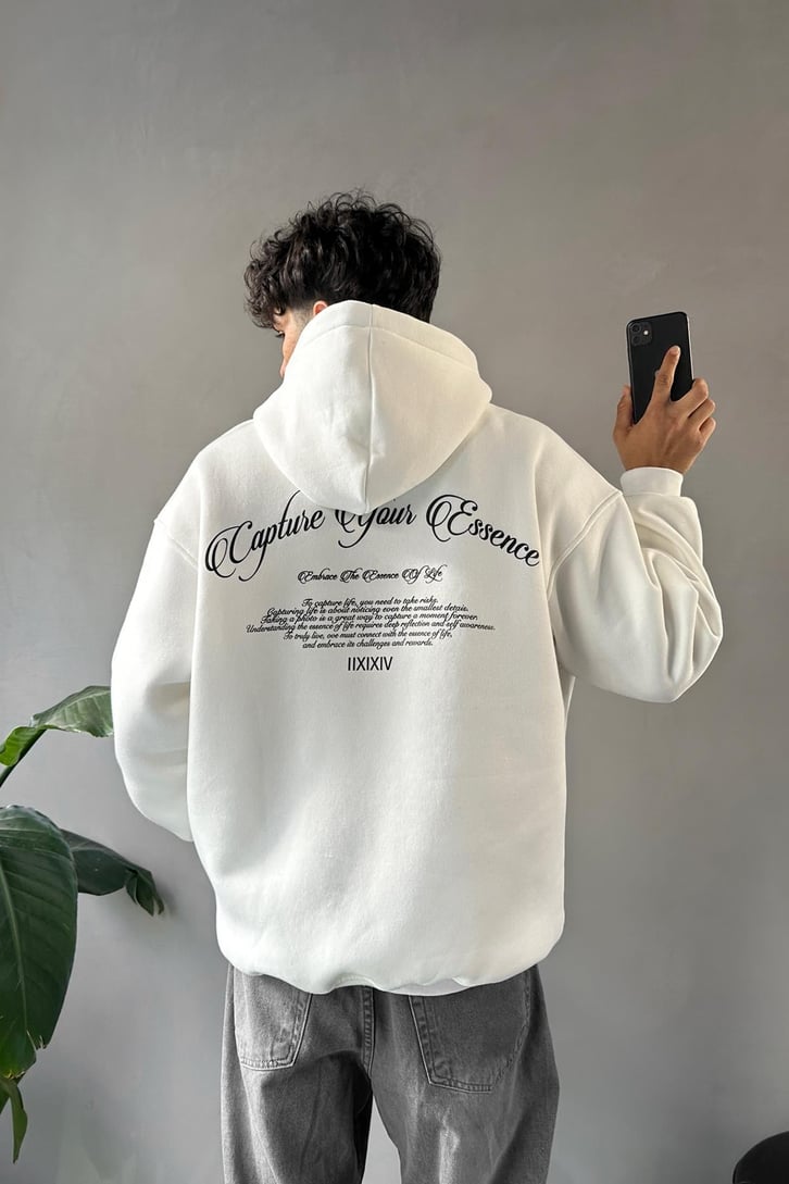Sırt Baskılı Oversize Hoodie