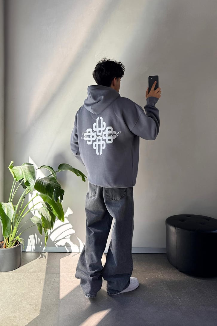 Sırt Baskılı Oversize Hoodie