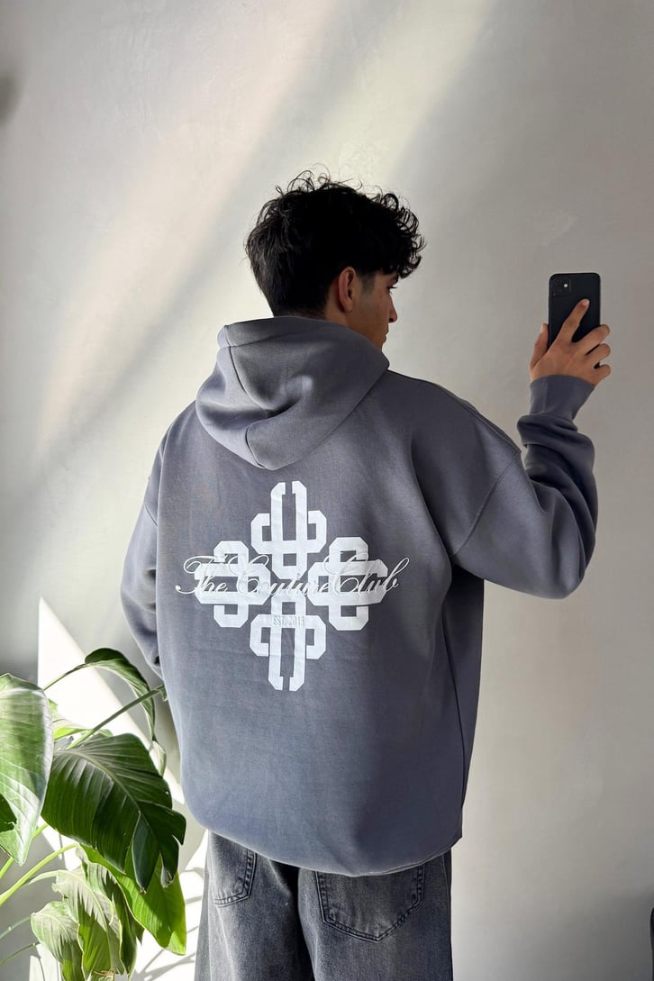 Sırt Baskılı Oversize Hoodie