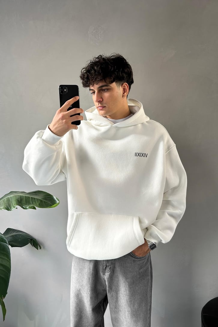 Sırt Baskılı Oversize Hoodie