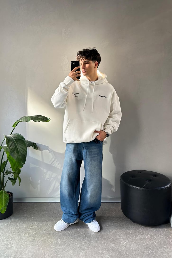 Sırt Baskılı Oversize Hoodie