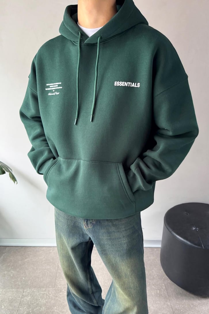 Sırt Baskılı Oversize Hoodie