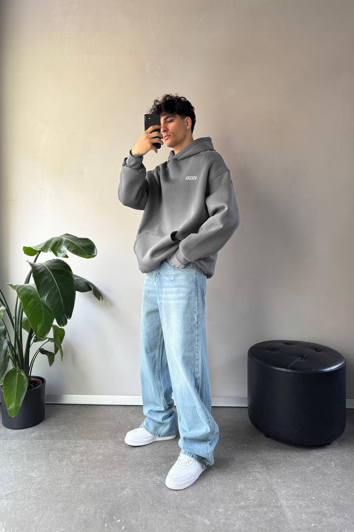 Sırt Baskılı Oversize Hoodie