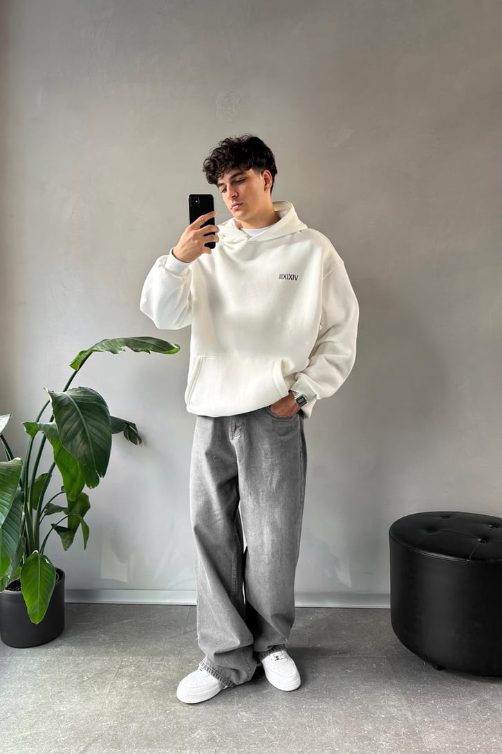 Sırt Baskılı Oversize Hoodie