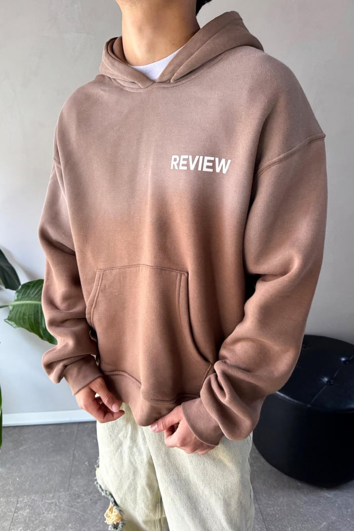 Sırt Detay Baskılı Oversize Hoodie