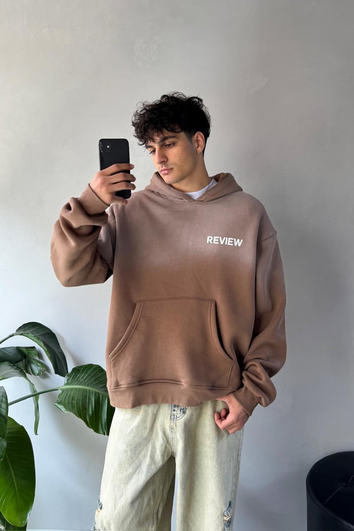 Sırt Detay Baskılı Oversize Hoodie