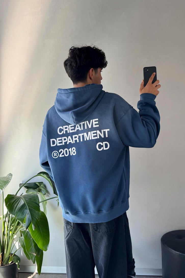 Sırt Detay Baskılı Oversize Hoodie