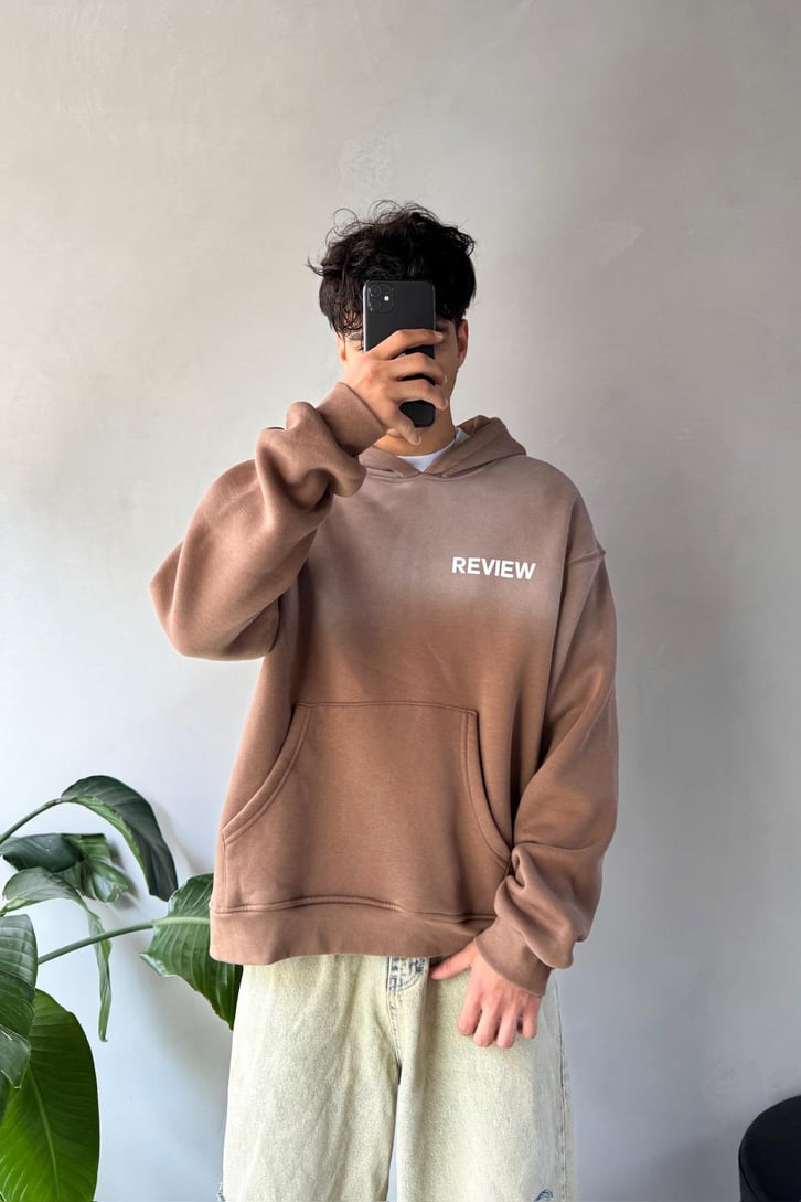 Sırt Detay Baskılı Oversize Hoodie