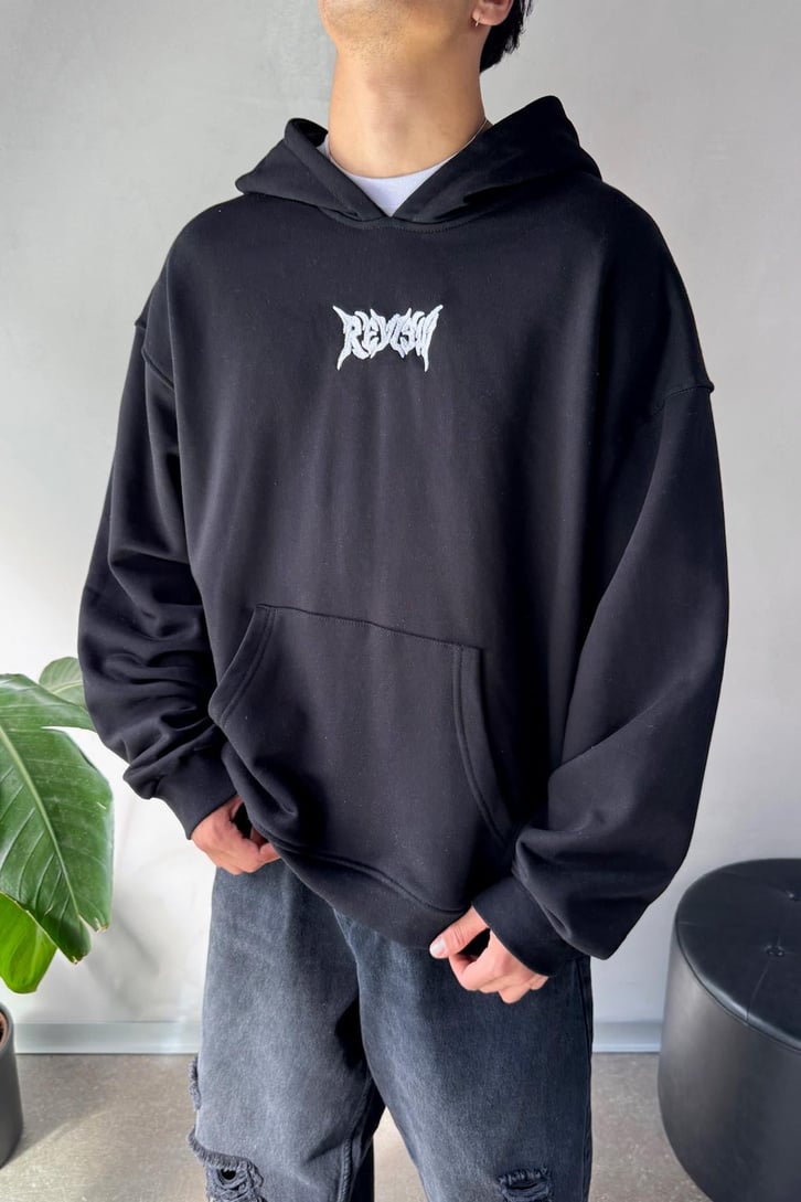 Sırt Detay Rw Nakışlı Oversize Hoodie
