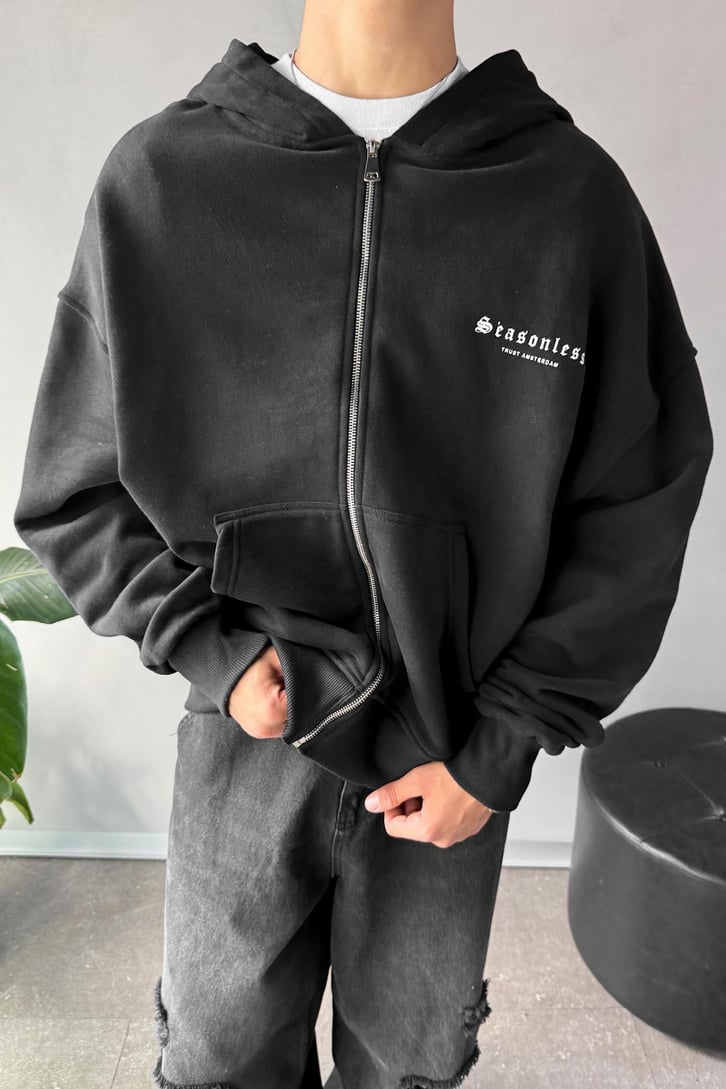 Sırt Detaylı Minimal Baskılı Oversize Hoodie