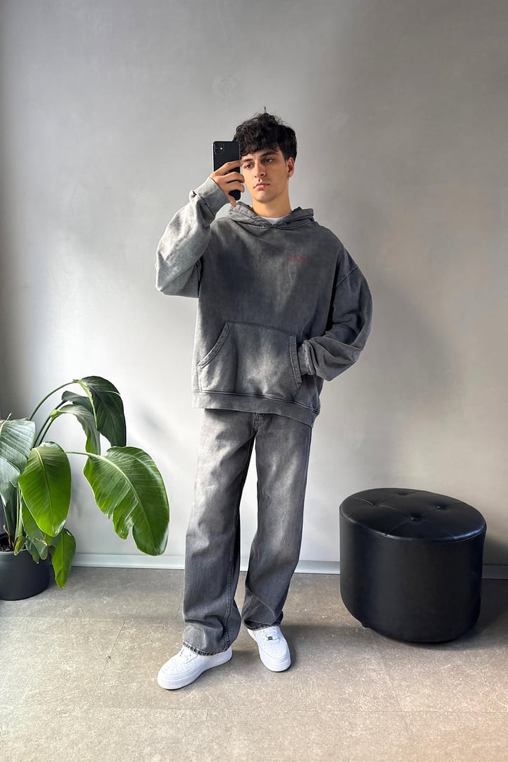Sırt Detaylı Oversize Hoodie