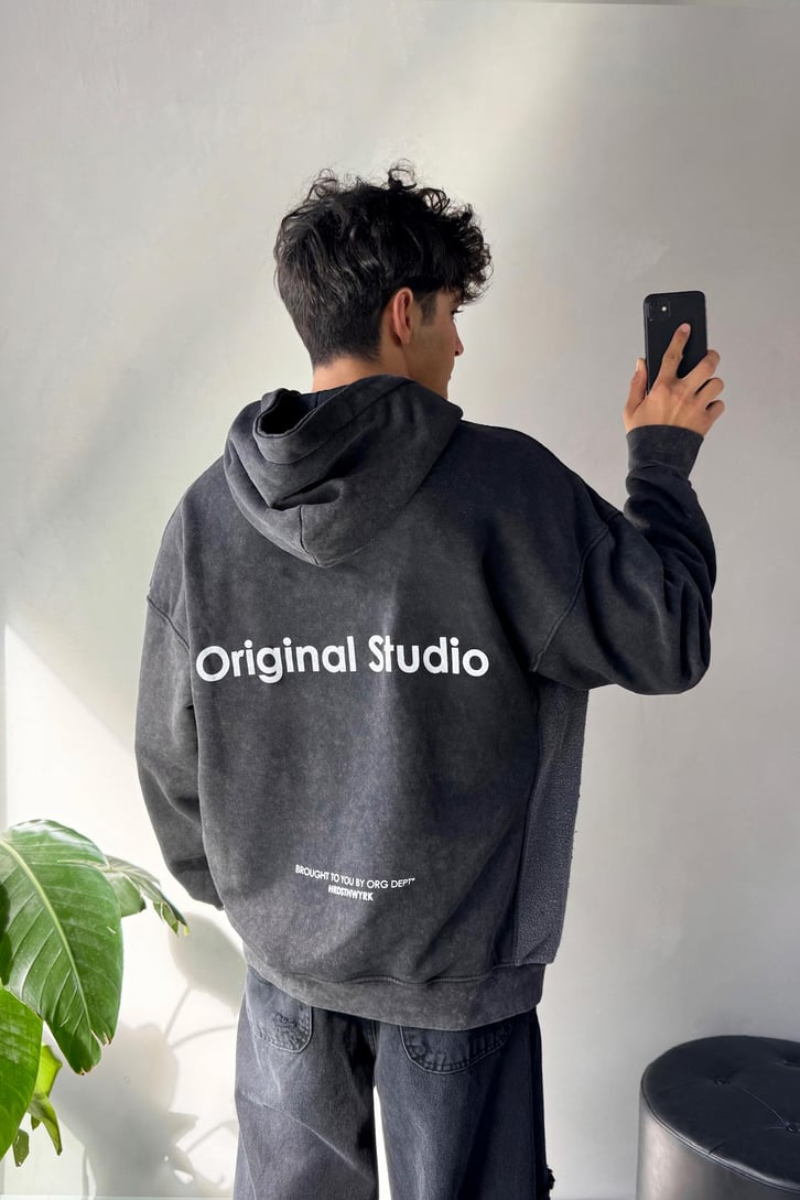 Sırt Original Studio Baskılı Oversize Hoodie
