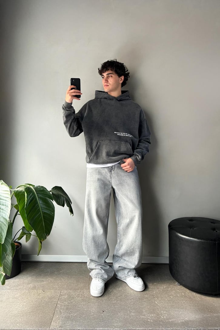 Sırt Original Studio Baskılı Oversize Hoodie