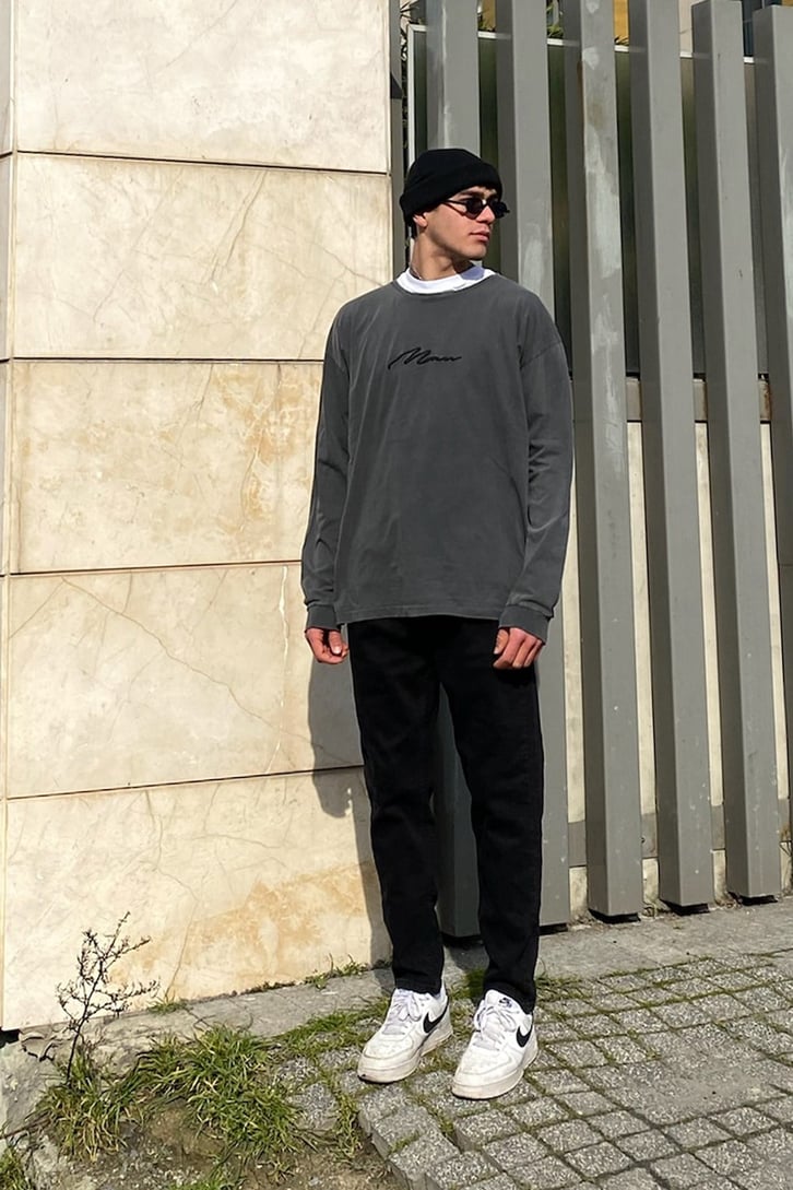 Siyah Carrot Fit Basic Pant