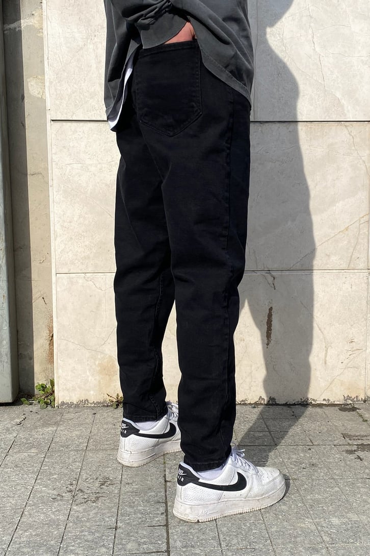 Siyah Carrot Fit Basic Pant