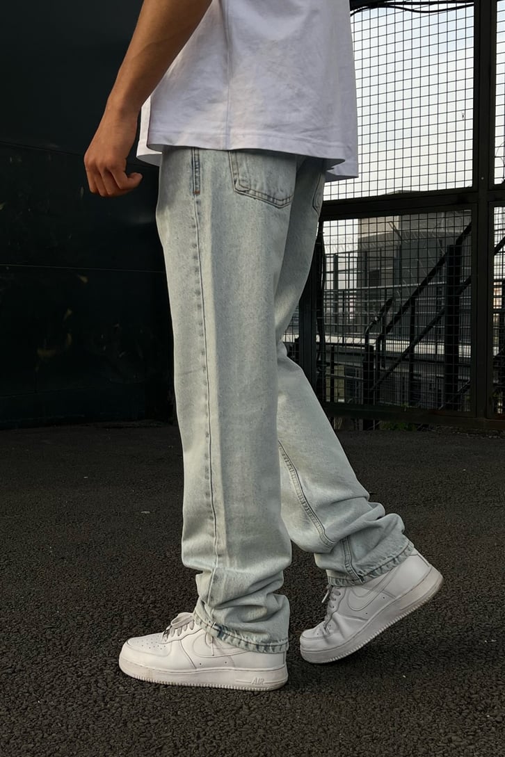Skeleton Hands Buz Mavi Regular Fit Jean