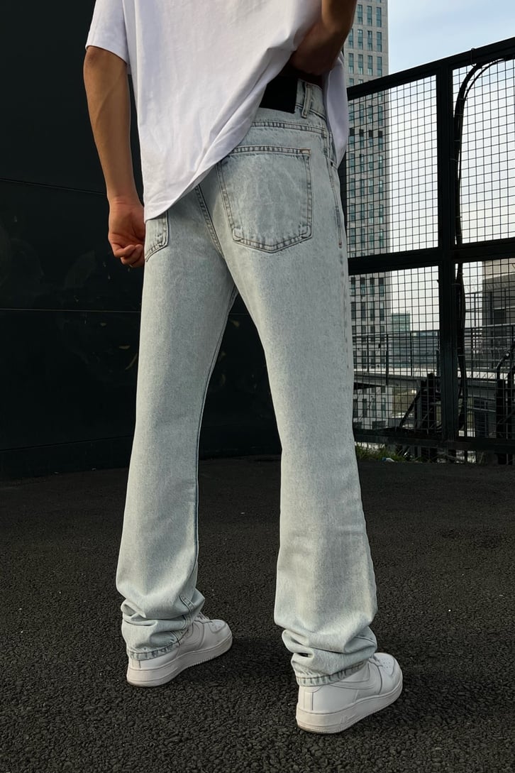 Skeleton Hands Buz Mavi Regular Fit Jean