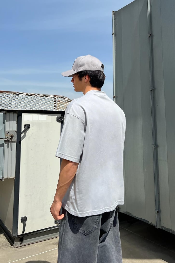 Skull Nakışlı Oversize Tişört