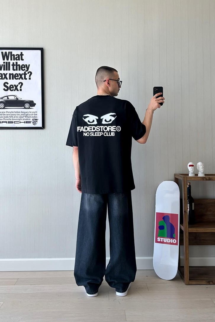 Sleepless Baskılı Oversize Tişört