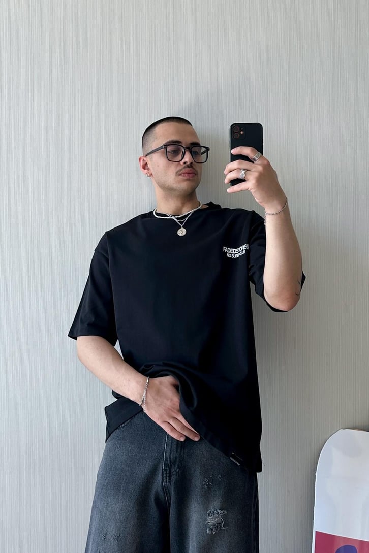 Sleepless Baskılı Oversize Tişört