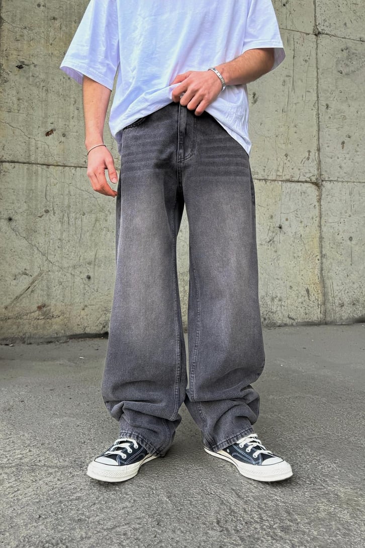 Soldurma Detaylı Baggy Jean