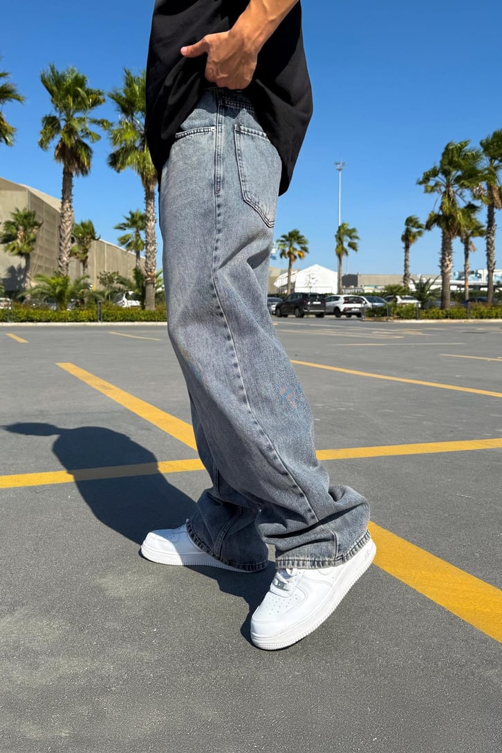Soldurma Detaylı Baggy Jean
