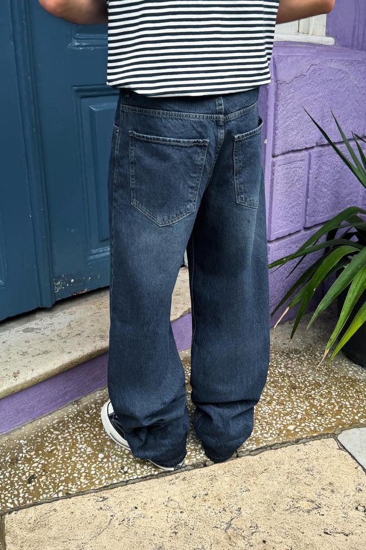 Soluk Efektli Süper Baggy Jean