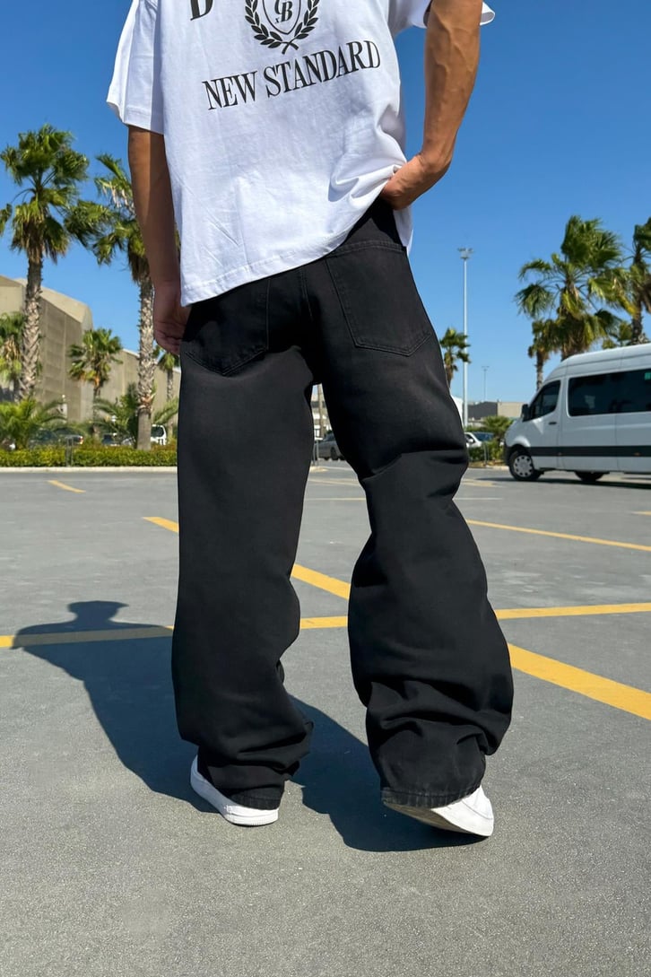 Soluk Efektli Süper Baggy Jean