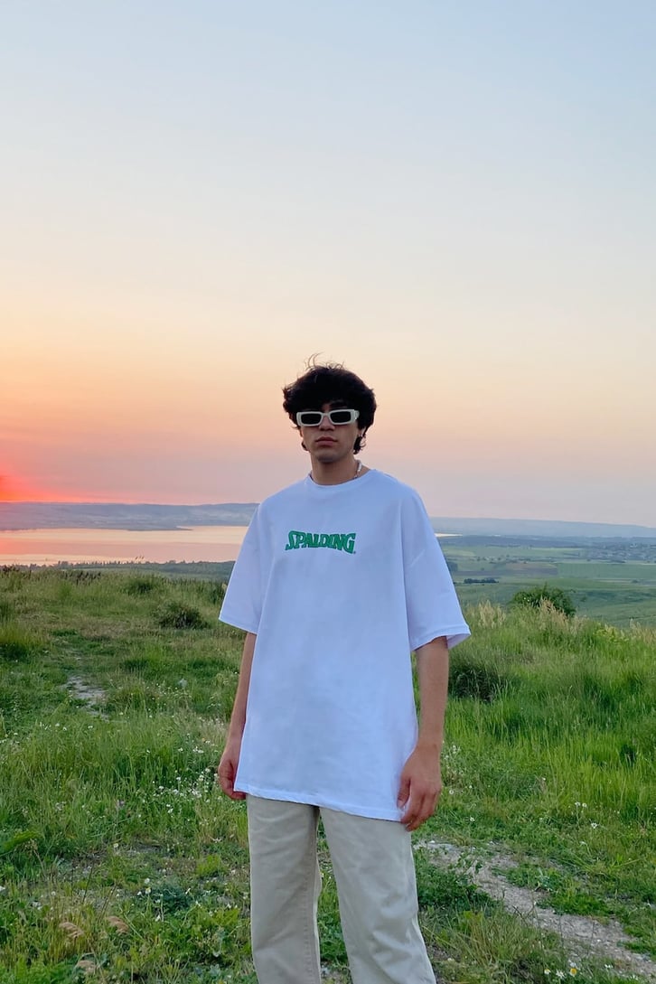 Spalding Baskılı Oversize Tshirt