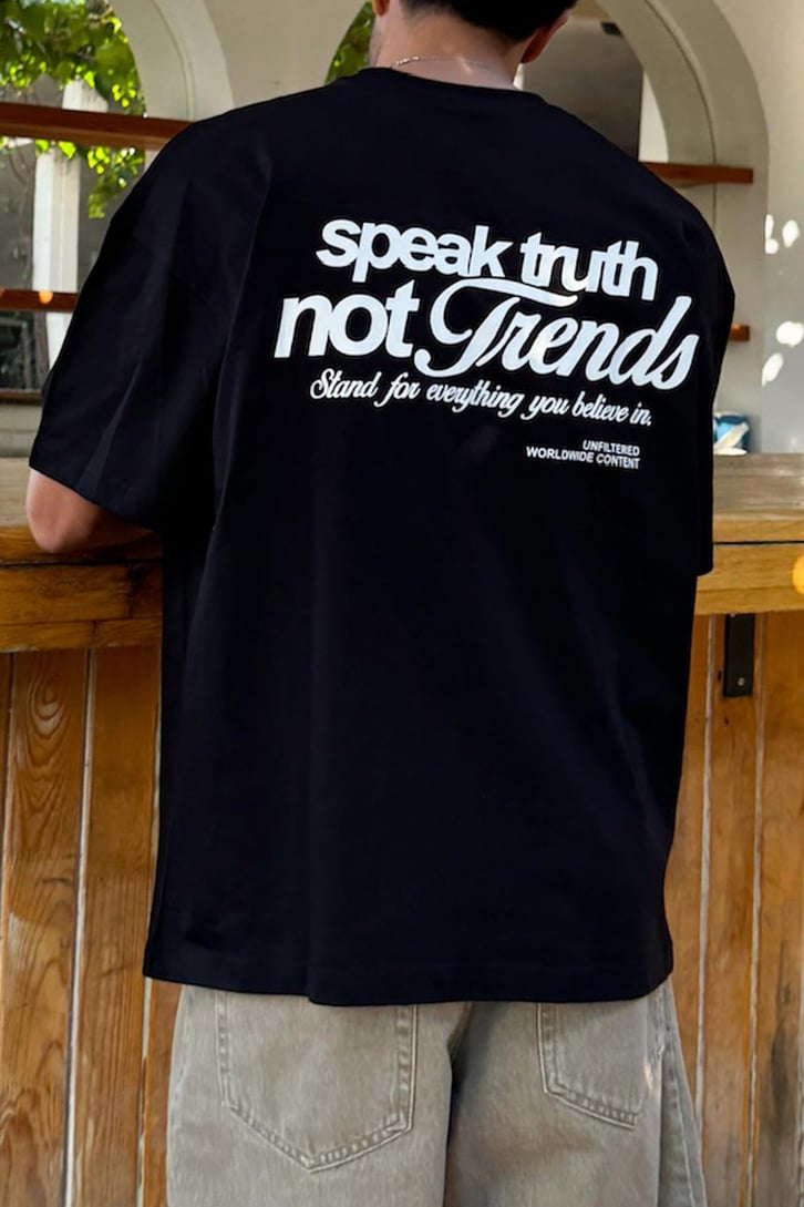 Speak Truth Baskılı Oversize Tişört