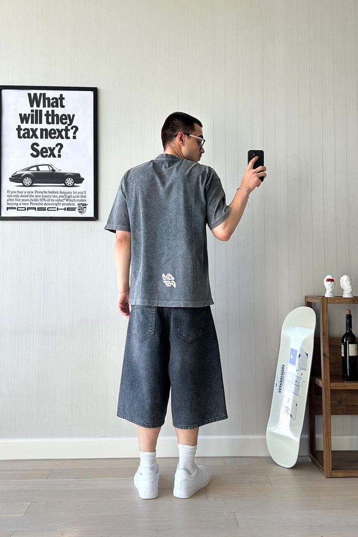 Sprey Paint Acid Washed Oversize Tişört