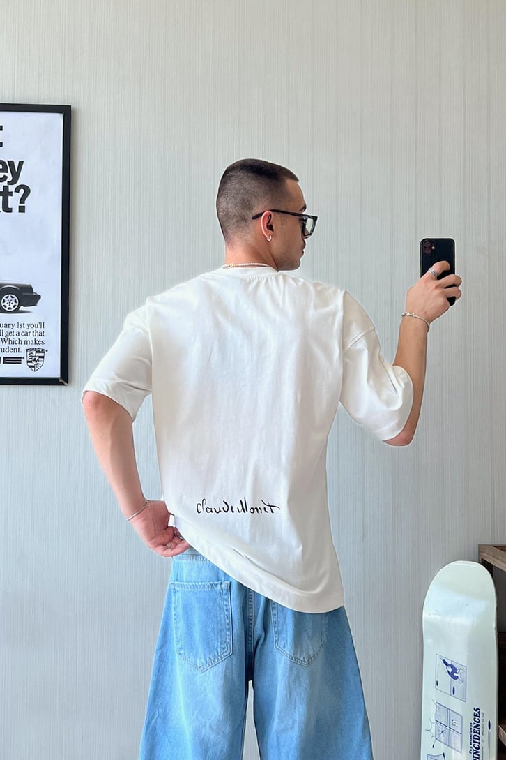 Starry Night Vibe Baskılı Oversize Tişört