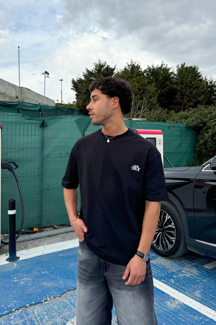 Stars Baskılı Oversize Tişört