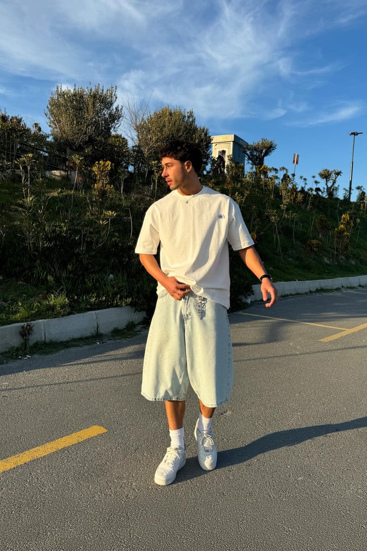 Stars Baskılı Oversize Tişört
