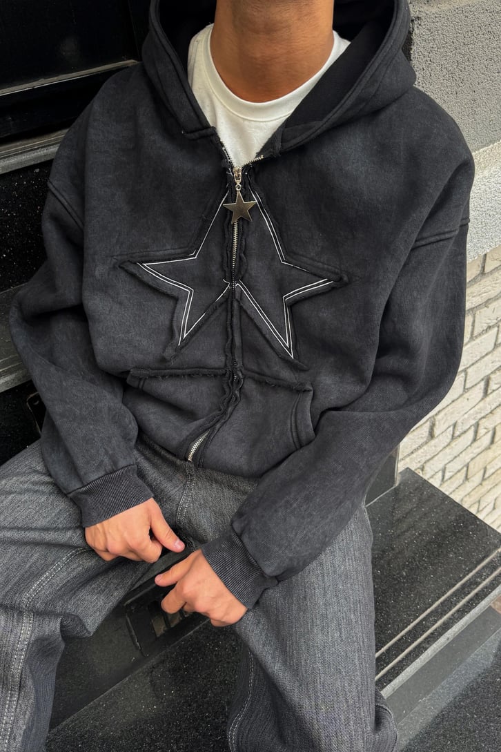 Star's Nakışlı Full Zip Hoodie