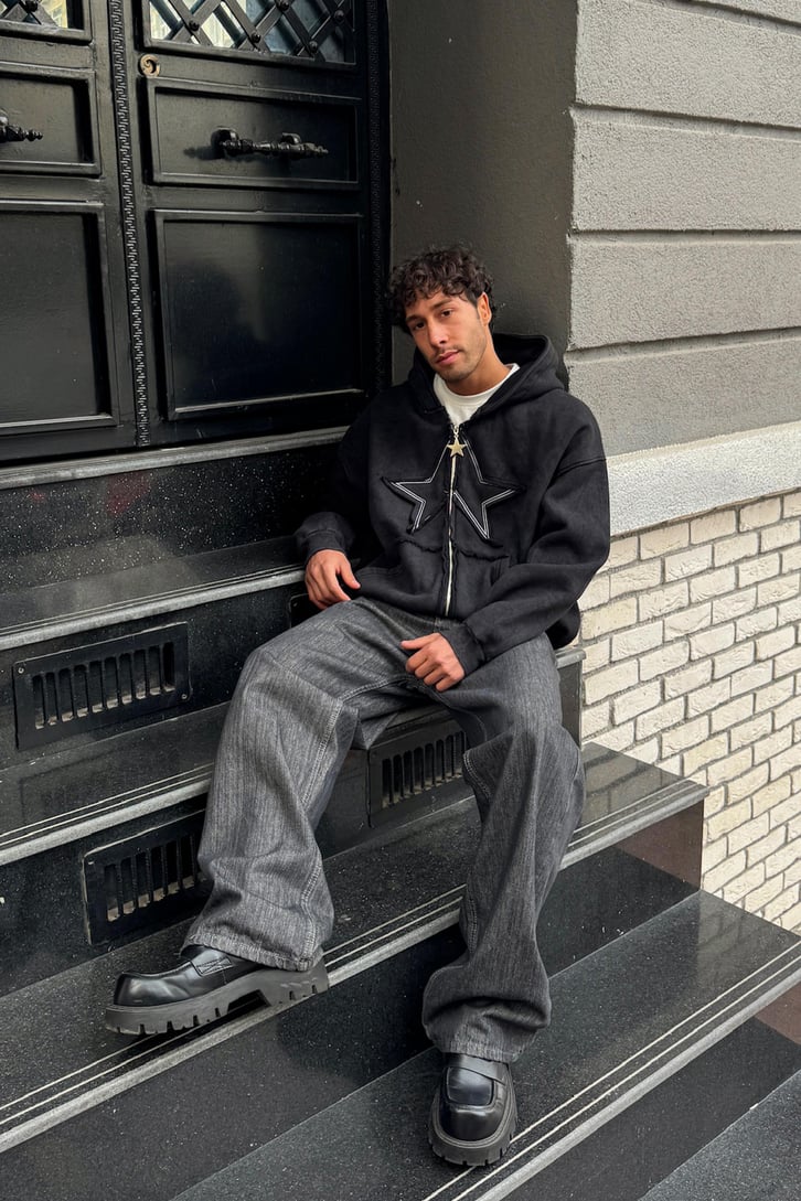 Star's Nakışlı Full Zip Hoodie