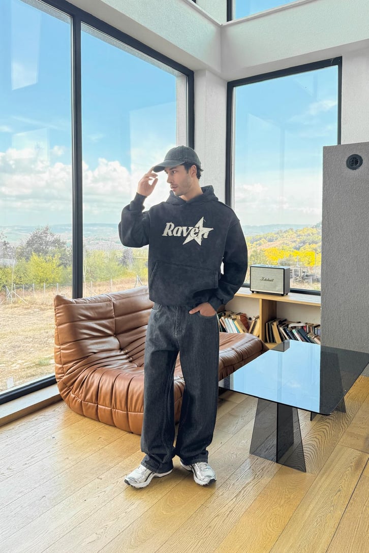 Stars Nakışlı Hoodie